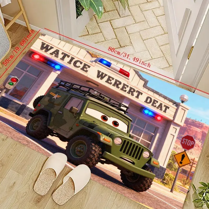 

1 шт., коврик для пола с персонажем мультфильма Sarge, военный джип, коврик для пола с изображением машин Диснея Pixar, тема аниме, коврик для детской комнаты, игровой комнаты, гостиной R