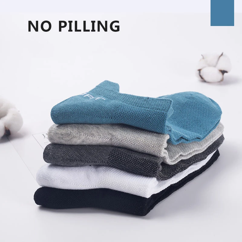 

5 Pairs High Quality Men Ankle Socks Breathable Cotton Sports Socks Mesh Casual Athletic Summer Thin Cut Short Sokken Size 38-43
