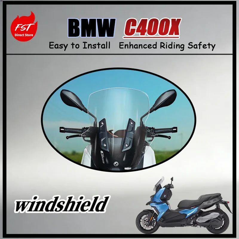 

Для BMW C400X 2025: Модифицированный утолщенный передний ветровик с прочным кронштейном для плавной езды на высоких скоростях
