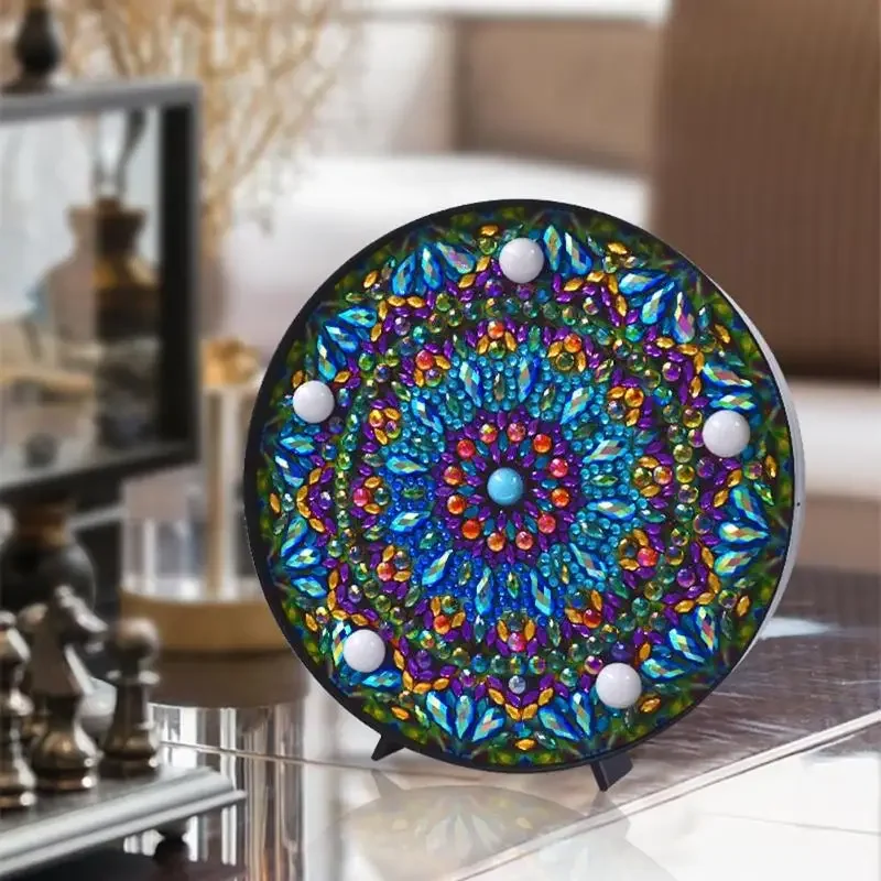 DIY Mandala LED Diamond Painting Light Box Cross Stitch Embroidery Lamp Full Special Drill LED Lamp Rhinestones Home Decoration