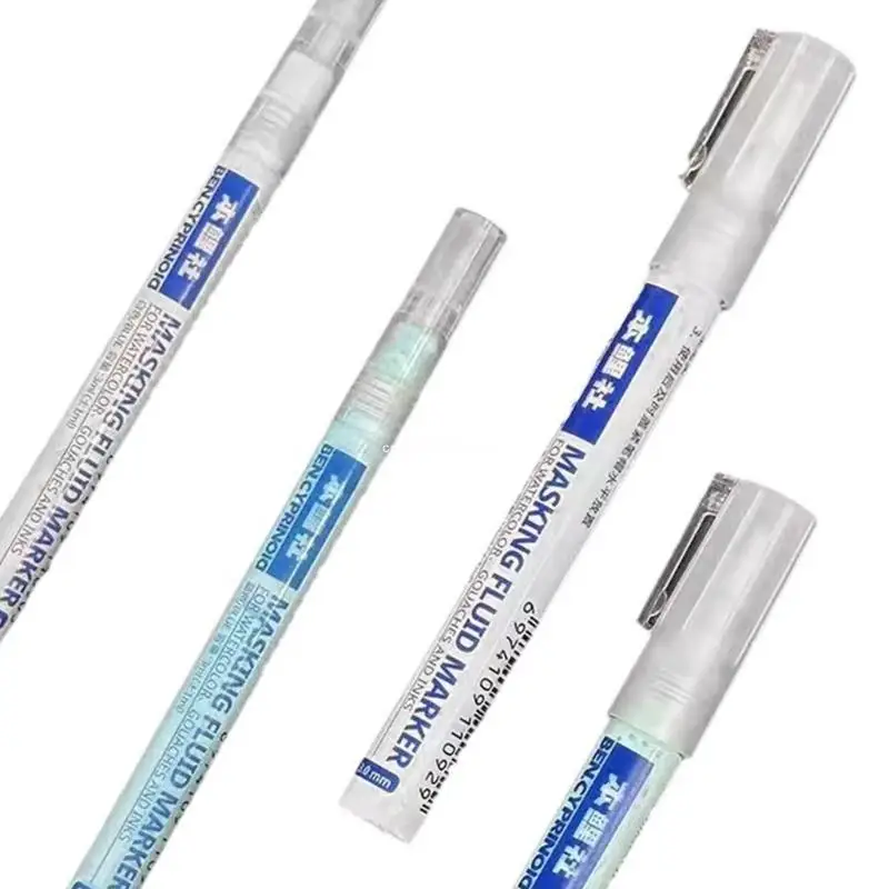 0,7 mm/0,3 mm Maskeervloeistof Marker Mark Pen Type Aquarel Maskeervloeistof Wit/Blauw Lijmen die vloeibare kunstbenodigdheden