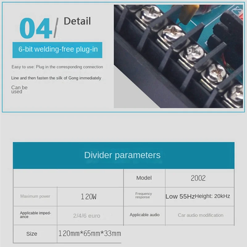 Séparateur de haut-parleur audio 2 voies efficace 220 W 1 haut 1 bas