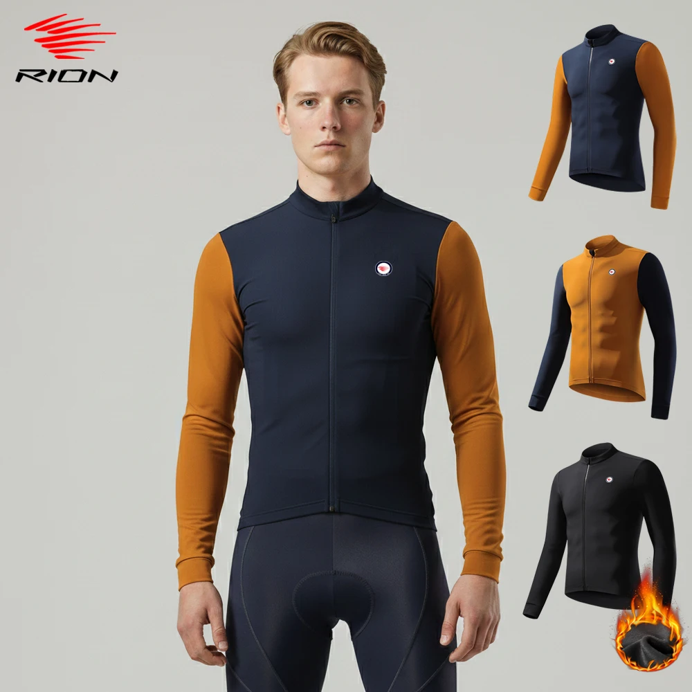 RION Cycling Jackets Men's Coats Winter Thermal Fleece Windbreaker Waterproof MTB Bicycle Clothing Bike Jacket Motorcycle Riding