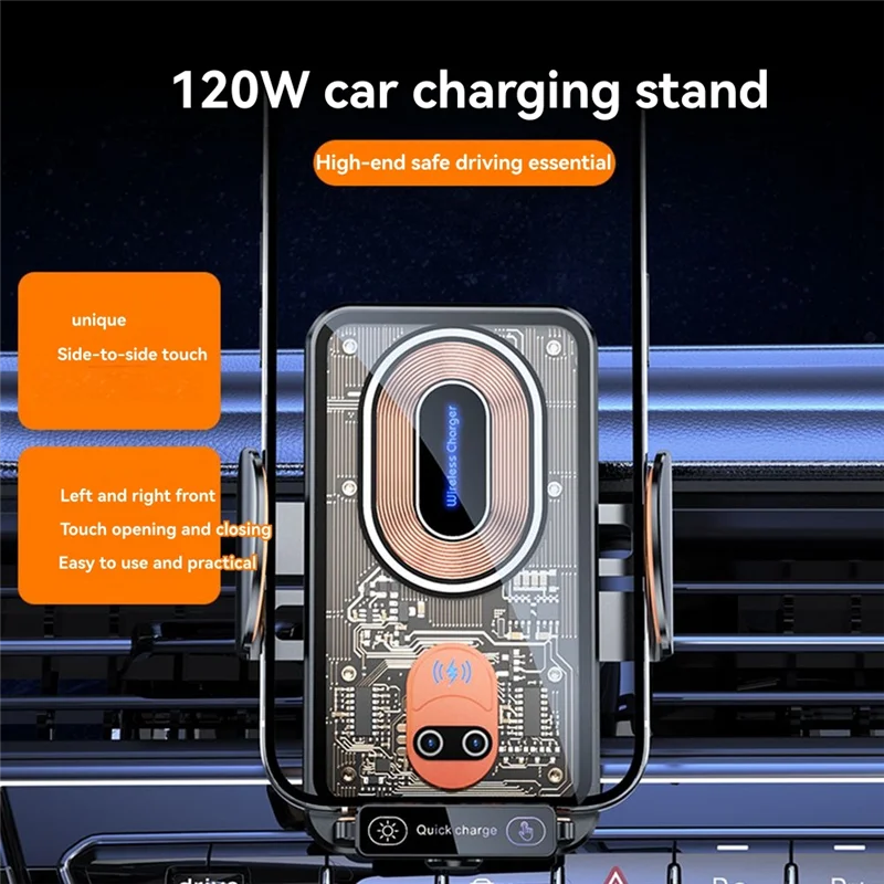 A88X 120 ワットカーマウント電話ホルダー赤外線センスエアベントクリップ 15 ワット車のワイヤレス充電器磁気 Huawei 社