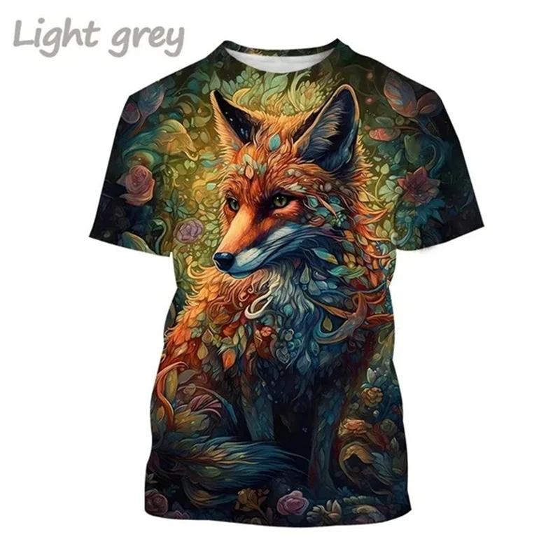 New Fox 3D Printed T-shirt Red Fox Pattern Round Neck Short-sleeved Animal Arctic Fox Men\'s And Women\'s Fashion Casual Tops Tees