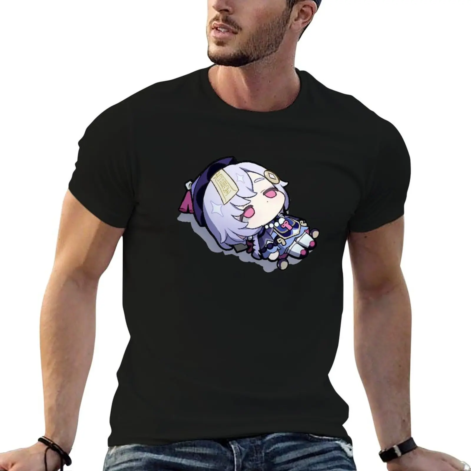 

cotton shirts T-Shirt genshin man for for qiqi graphic - t soft shirts t man