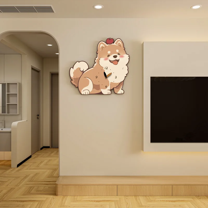 

Cartoon Dog Wall Clock, Silent Clock, Modern Fashion Decoration