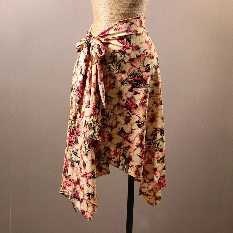 Gonna da ballo latino personalizzata Pratica professionale Gonna corta Sciarpa triangolare da donna adulta