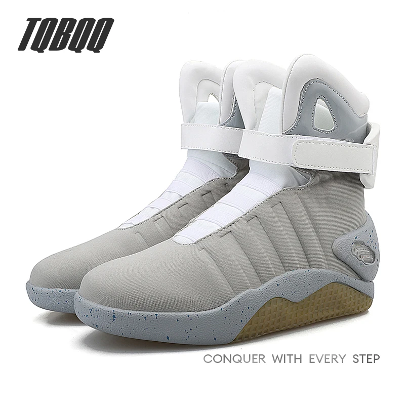 

Мужские высокие кроссовки для скейтбординга с LED-подсветкой, женские стильные спортивные кроссовки с USB-зарядкой, повседневные кеды в стиле «Назад в будущее»