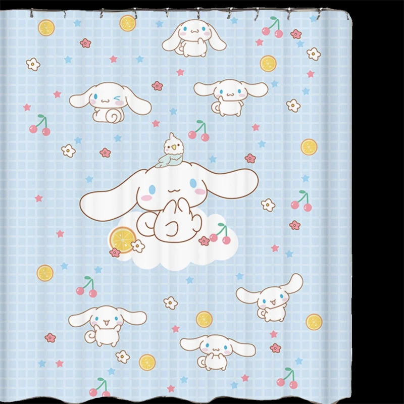 Cinnamoroll Shower Curtain Partition Bathroom Curtain Accessories Fabric Bathroom Shower Bath Hanging Curtain Big Eared Dog Gift