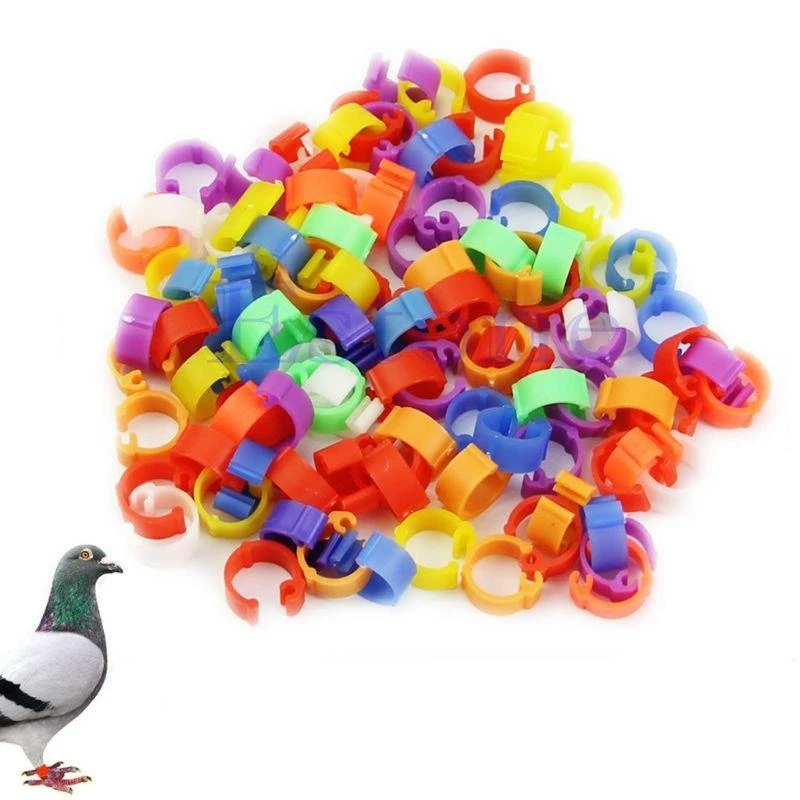 L9NB Leg Rings 100Pcs Identify for Dove Training Bird Foot Rings Bands Holder for Chicks Parrot Duck Fixing R