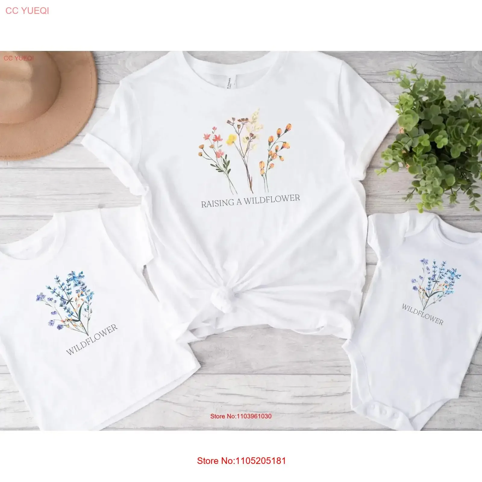 Wildflower T Shirt Family Matching Mommy and Me Flower Raising a for the Sibling vintage Washed Top For Everyday Wear Casual