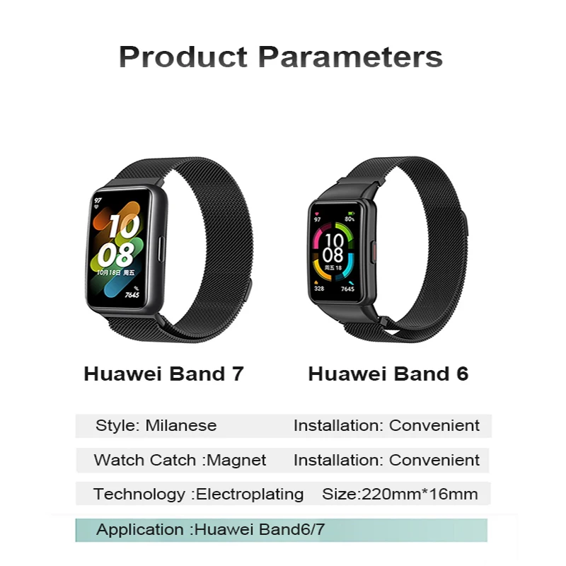 Correa de reloj de Metal para Huawei Band 6 7 Band Honor 6, pulsera con funda de TPU, Protector de pantalla, película suave, correa de bucle