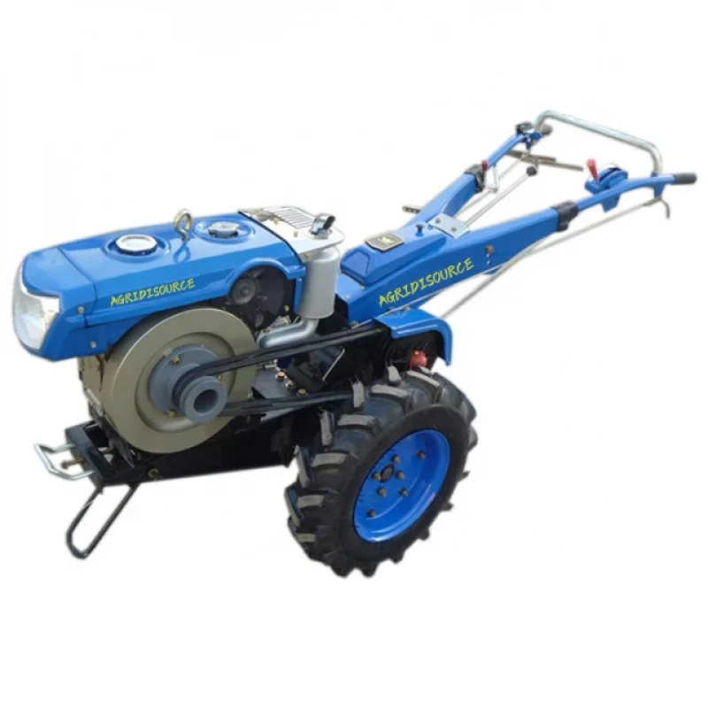 Two-wheel walk-behind tractor with mini-disc harrow motorized potato harvester