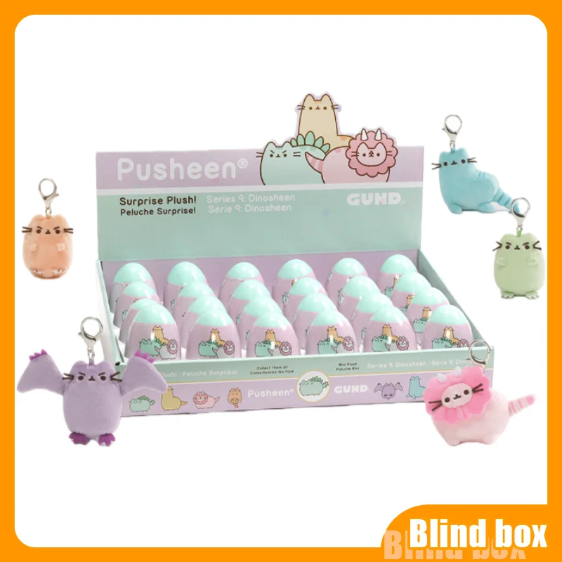 푸쉰 귀여운 고양이 플러시 키체인 플러시 장난감 공룡 시리즈 블라인드 박스 귀여운 서프라이즈 축제 생일 컬렉션 선물 크리스마스