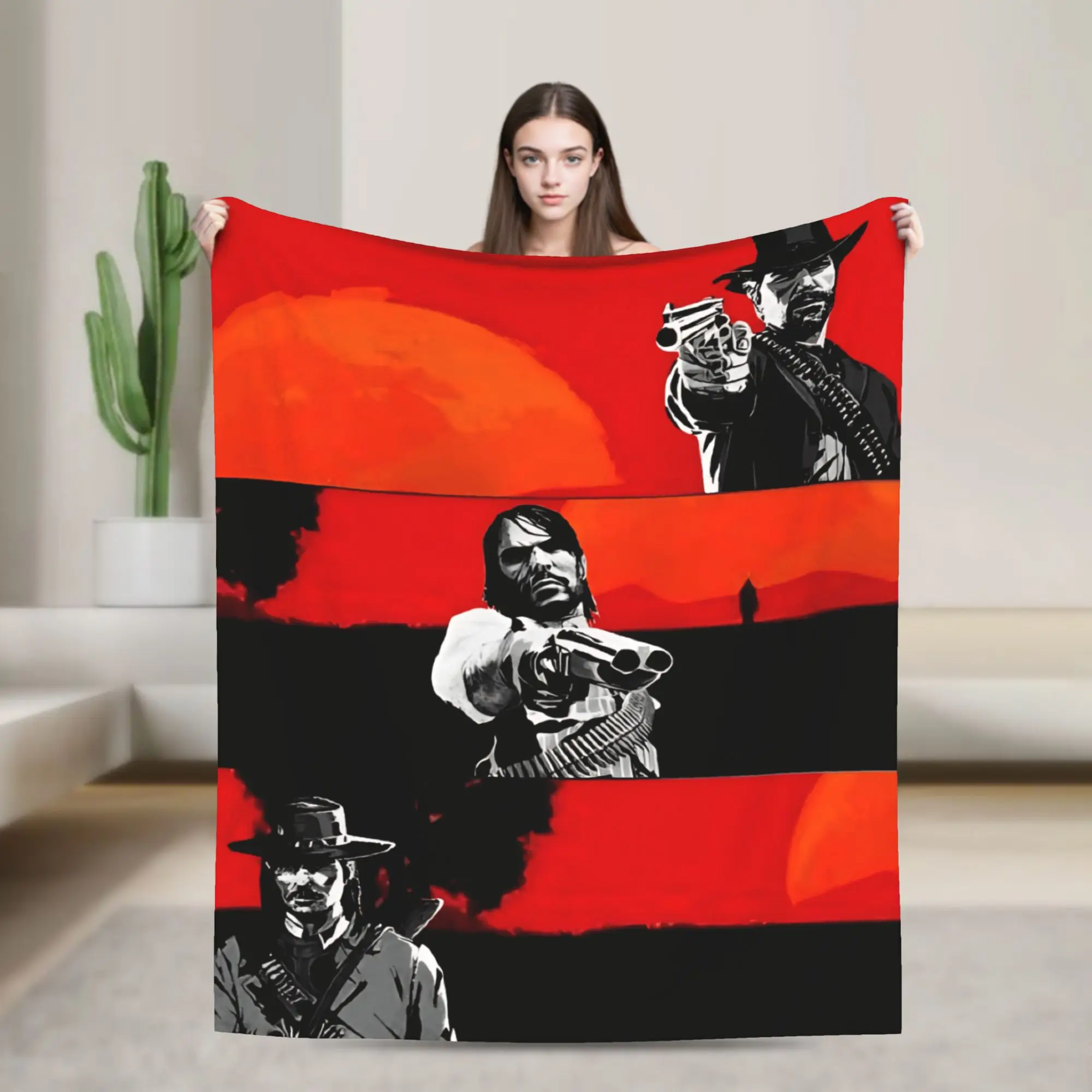 Arthur Morgan Red Dead Redemption Blanket Flannel Throw Blanket For Couch Chair Warm Soft Custom DIY Quality Bedspread
