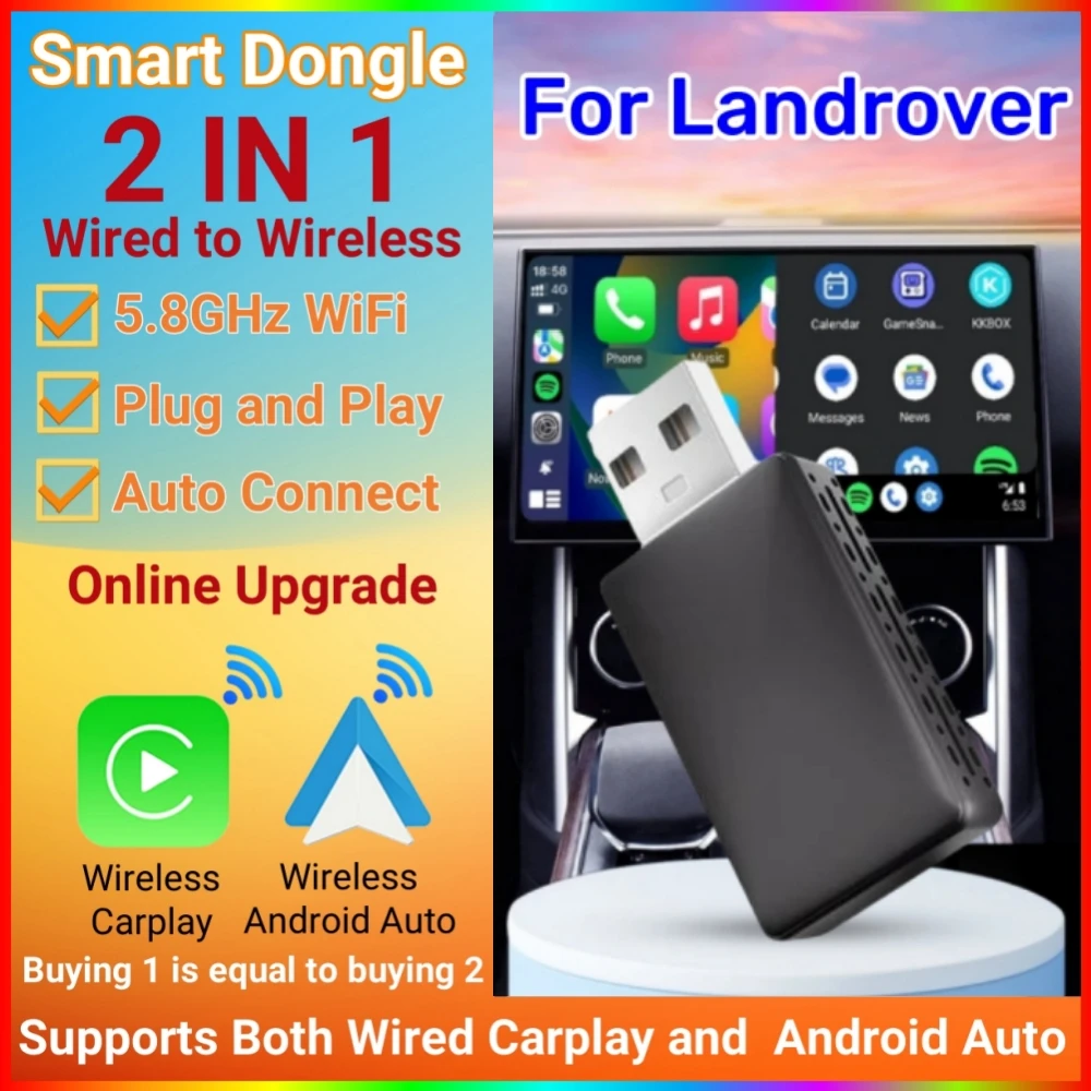 

НОВЫЙ беспроводной адаптер CarPlay Android Auto с быстрым подключением Wi-Fi для Land Rove RANGE ROVER DISCOVERY DEFENDER 130 110 90