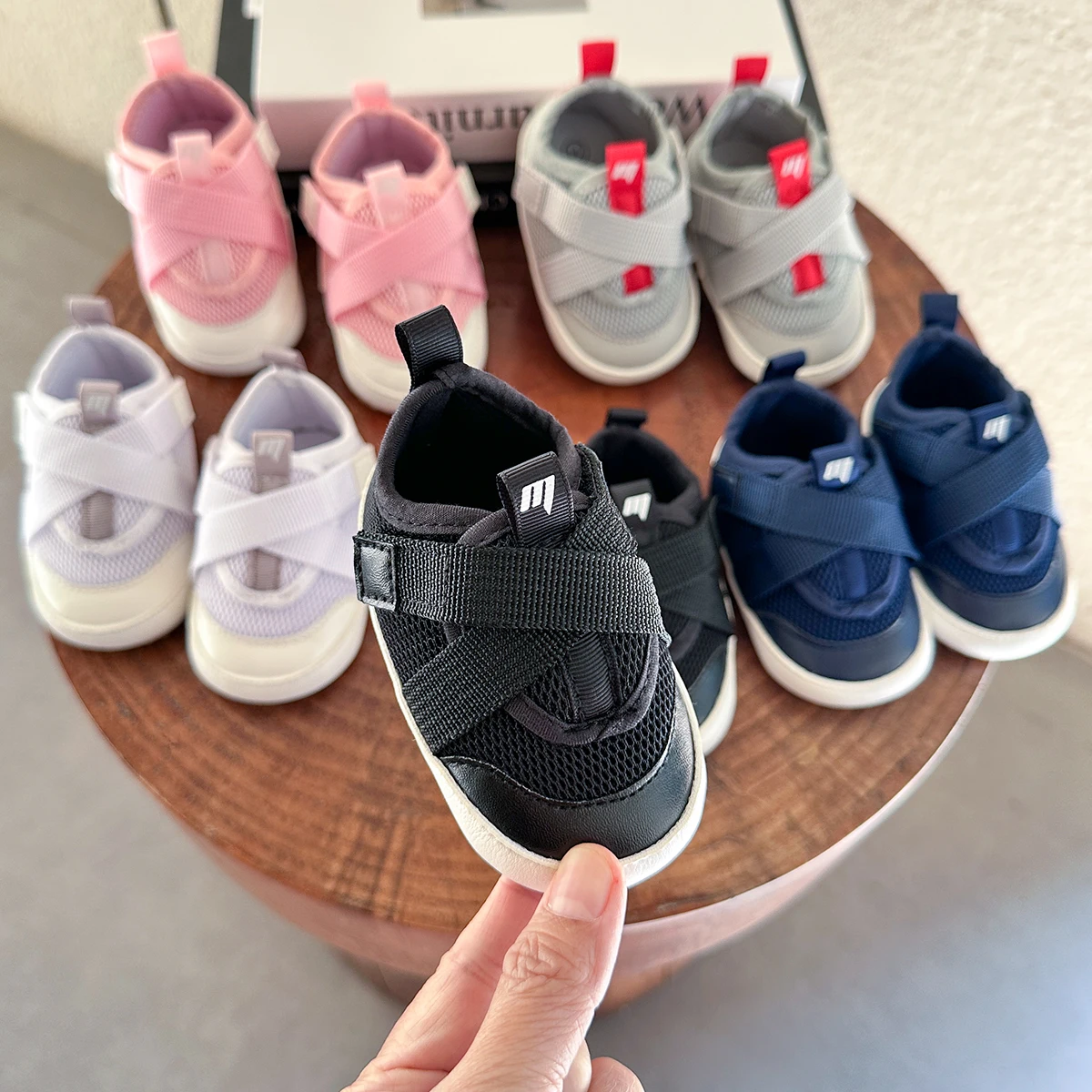 Baby Boys Girls Shoes Non-Slip Rubber Sole High-Top PU Leather Sneakers Infant First Walking Shoes Toddler Crib Shoes Newborn Lo