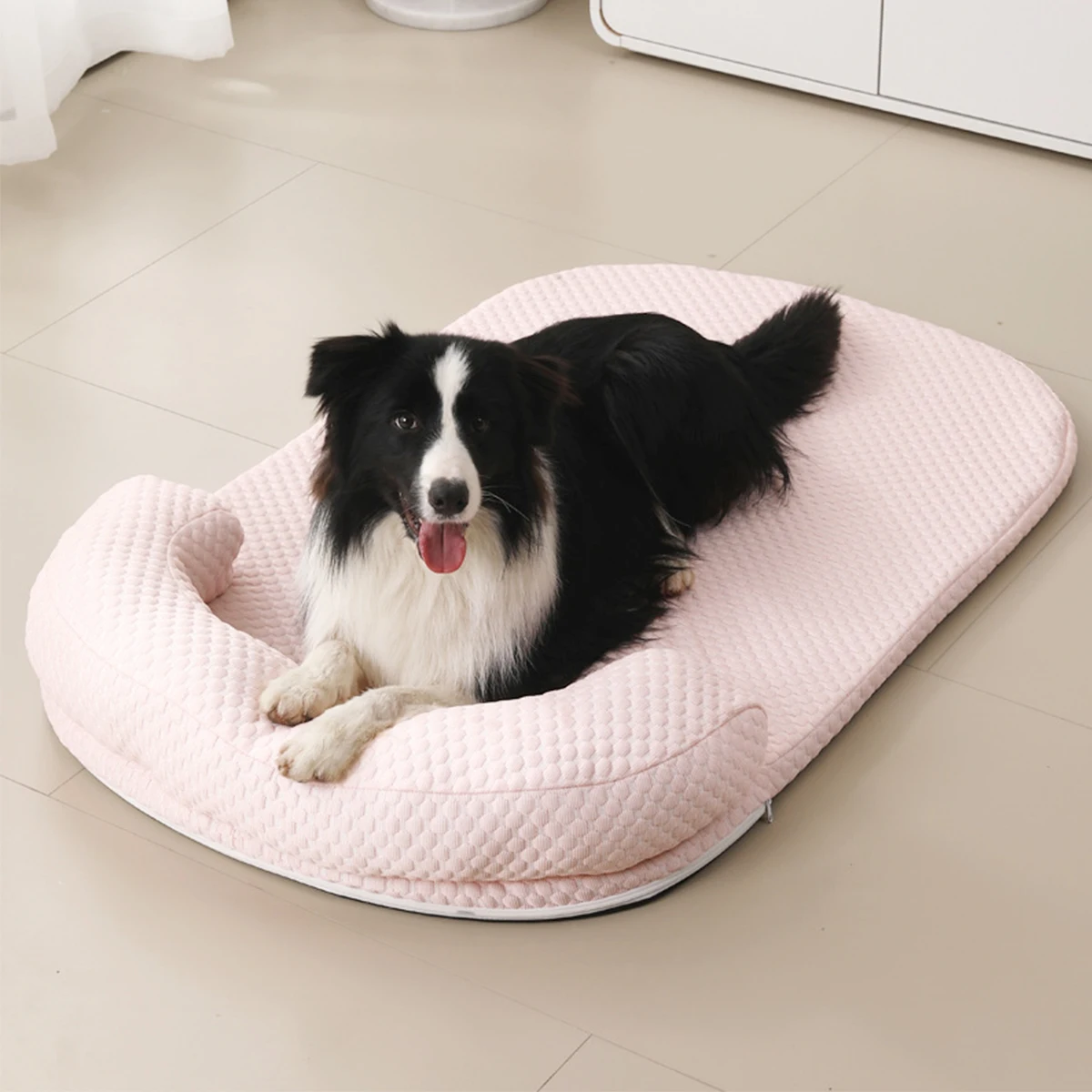 

Breathable Spring Summer Cooling Large Dog Bed Ati-slip Cat Bed with Pillow Ice Silk Fabric Dog Bed for Small Dog Cushion Pet