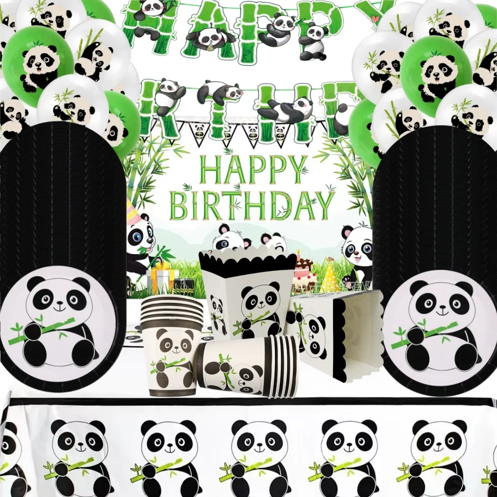 Panda-Thema Einweg-Tischware Papierservietten für Babyparty Geburtstag Hochzeit Party-Dekoration Kinderfreundliche Papiertücher