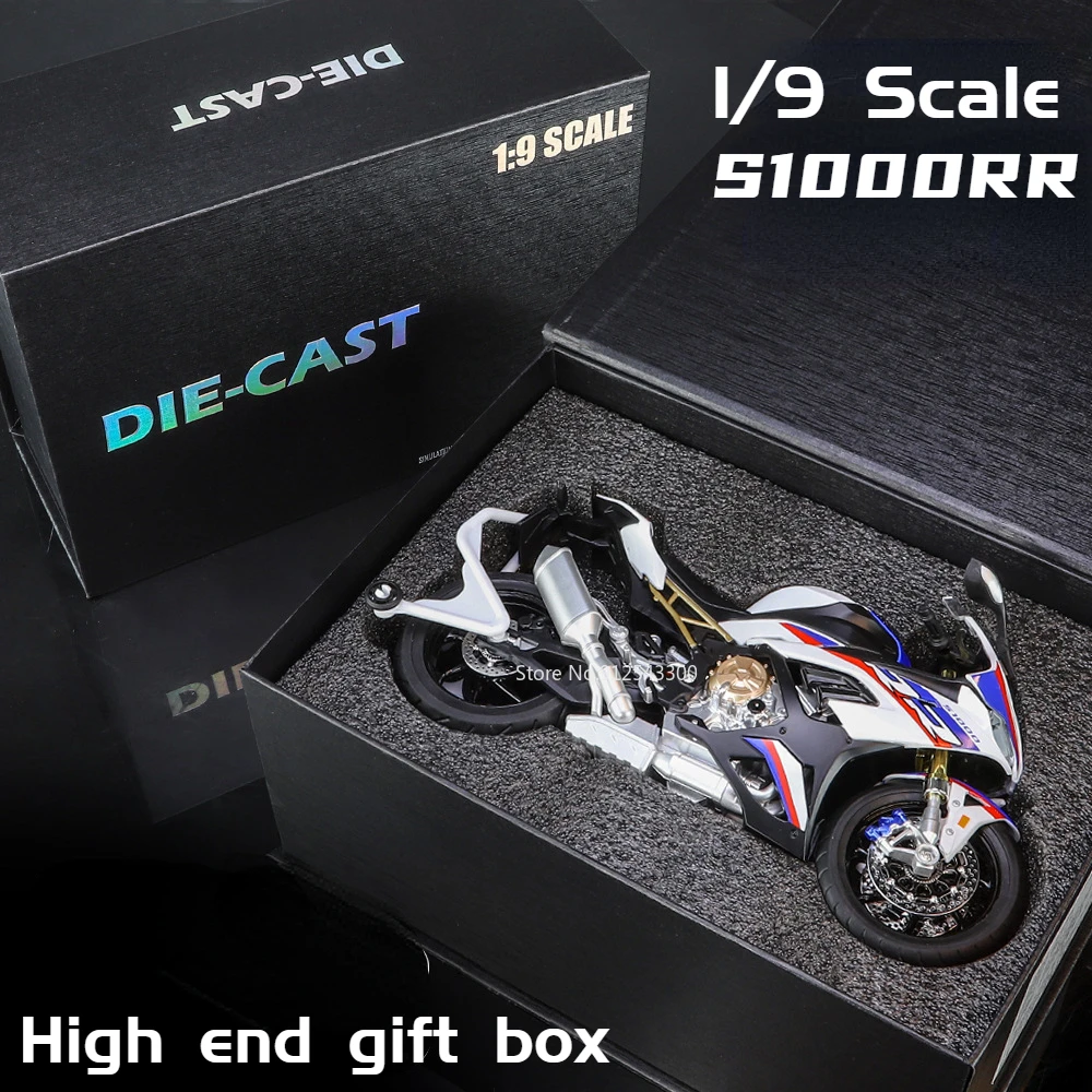 1/9 Kawasaki H2r S1000RR High End Gift Box Version Toy Motorcycle Model Alloy Diecast Simulation Scale Model Toys for Boys Gifts