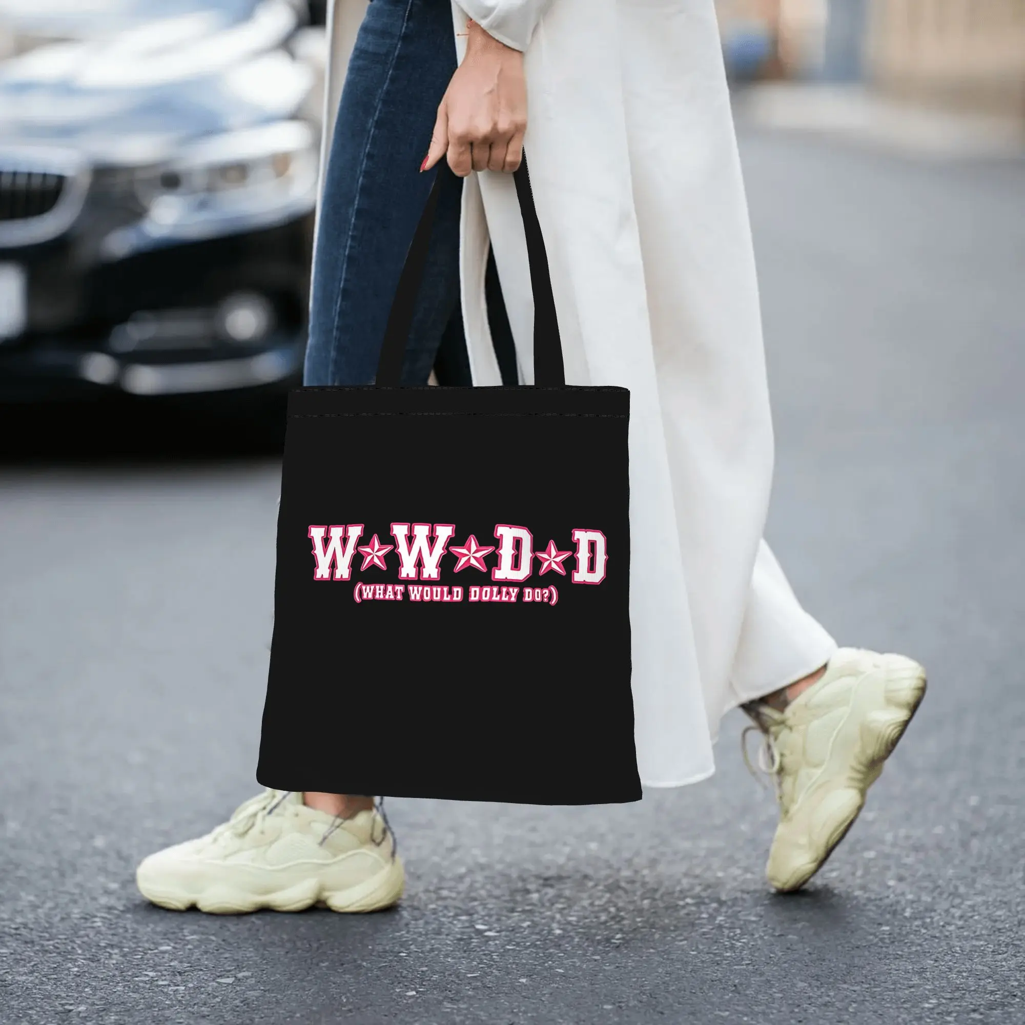 What Would Dolly Do  Dolly Parton  Country canvas tote bag,  casual style for daily shopping