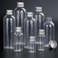 50/100 Uds botella de plástico tapa de aluminio 5ml 10ml 15ml 20ml 30ml 50ml frasco vacío botellas de muestra contenedor transparente para viajar