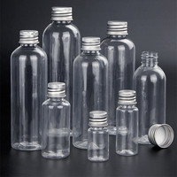 50/100pcs Plastic Bottle Aluminum Cap 5ml 10ml 15ml 20ml 30ml 50ml Empty Vial Sample Bottles Transparent Container for Traveling