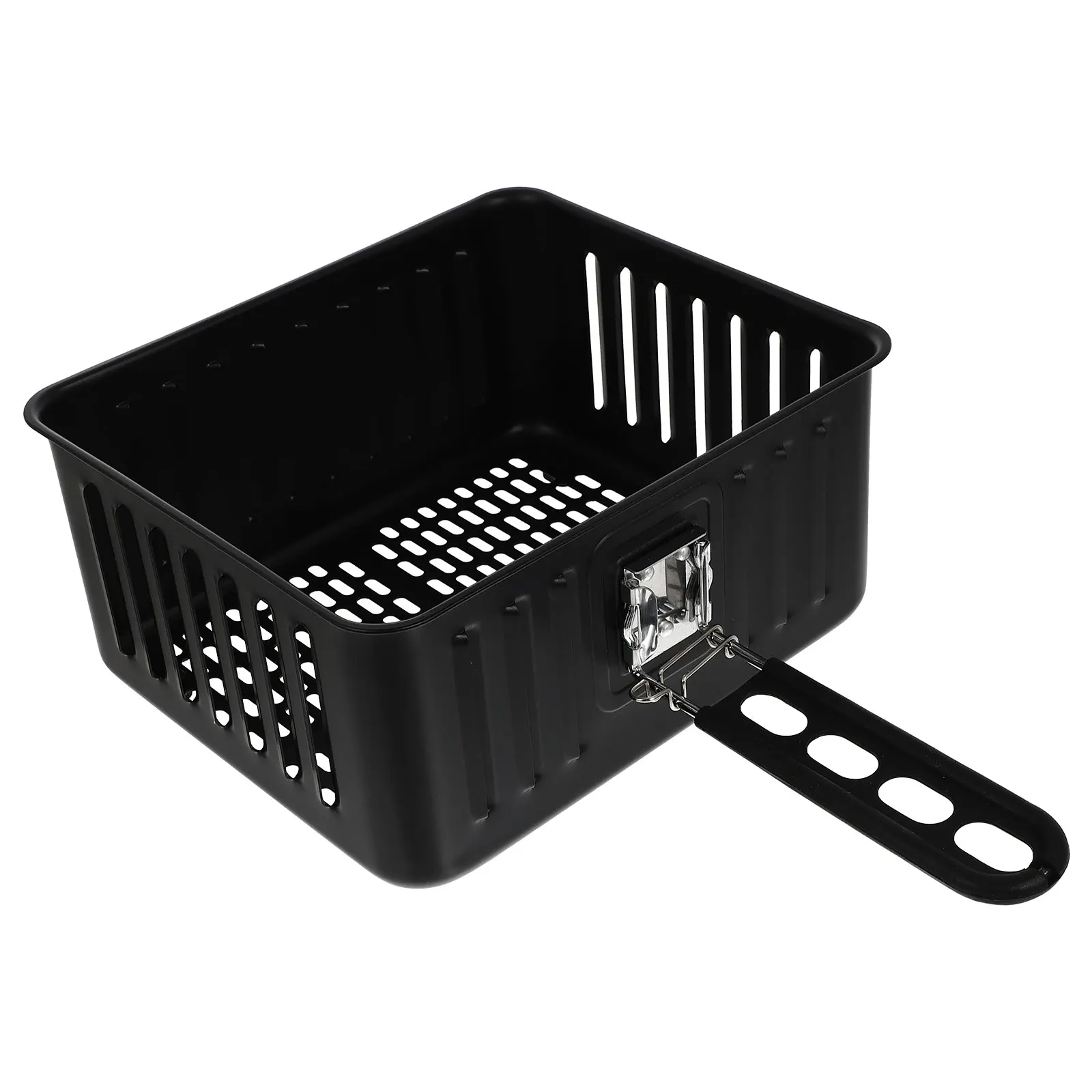 

Carbon Steel Fryer Basket for Household Frying Black Square Baking Reusable Grilling Easy Clean Durable Practical