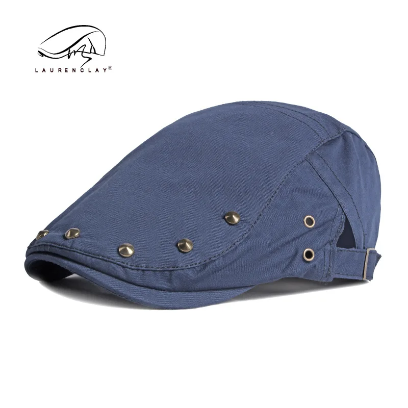 Casual Men Women Hats Retro Berets Cotton Visors Studs Hip Hop Flat Caps Artist Peaked Newsboy Cap