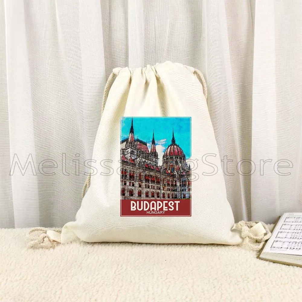 London Pisa Kyiv Rome Santorini Athens Berlin Boston Dubai Dublin Florence Painting Cute Drawstring Bag Soccer Backpack Sackpack