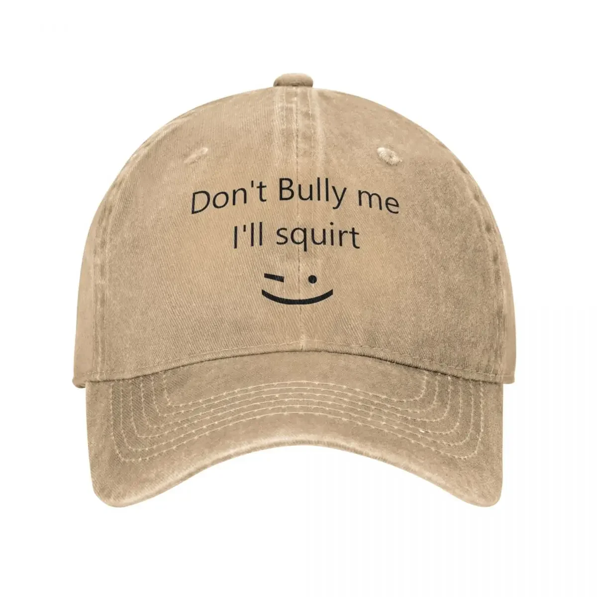 Don't Bullys Me I'll Squirt Washed Baseball Cap Trendy Trucker Dad Hat Summer Female Male Kpop Rock Sun-Proof Baseball Caps