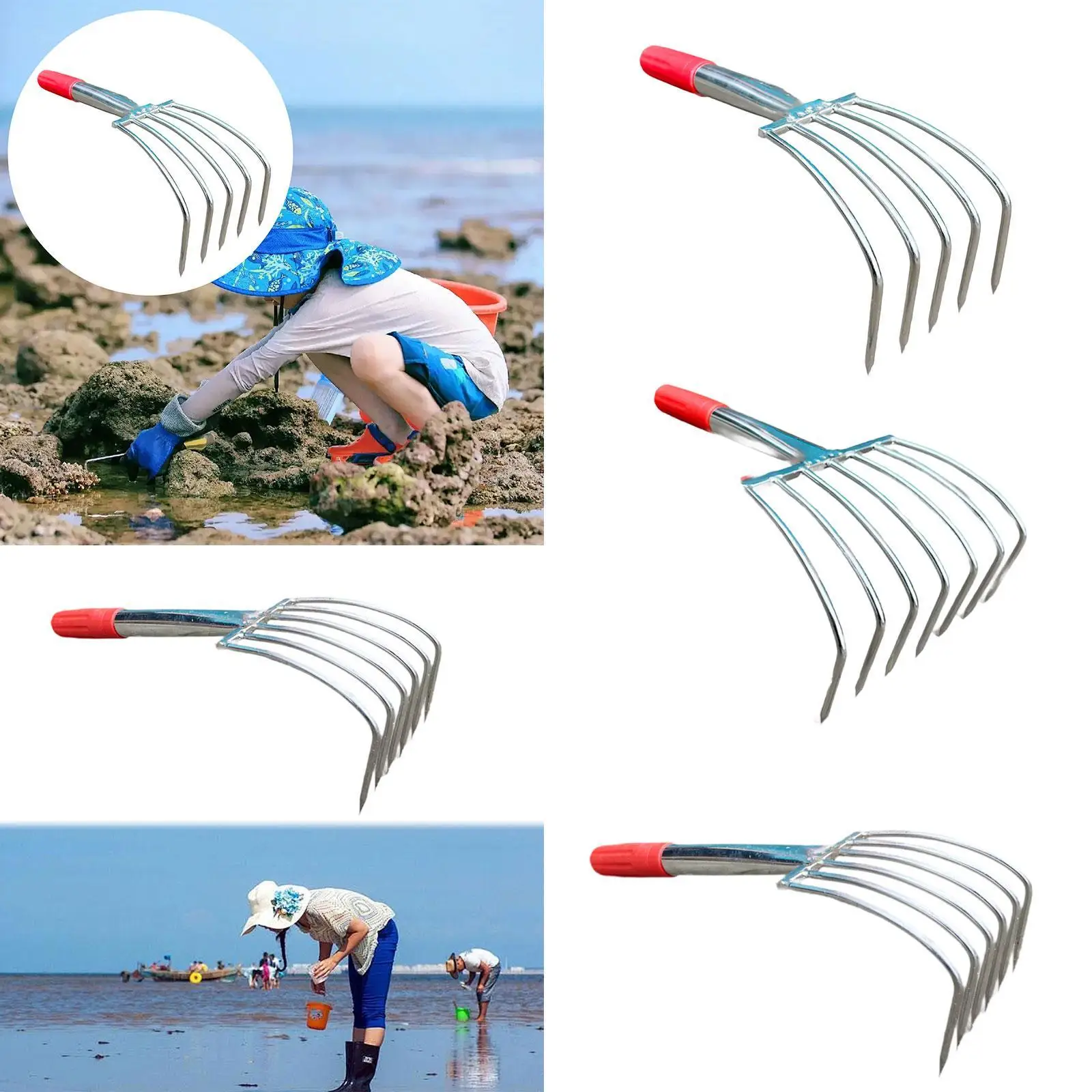 Hand Rake Lightweight Loosening Soil Garden Hand Rake Soil Tiller Garden Rake Leaf Rake for Lawn Beach Patio Backyard Yard Work