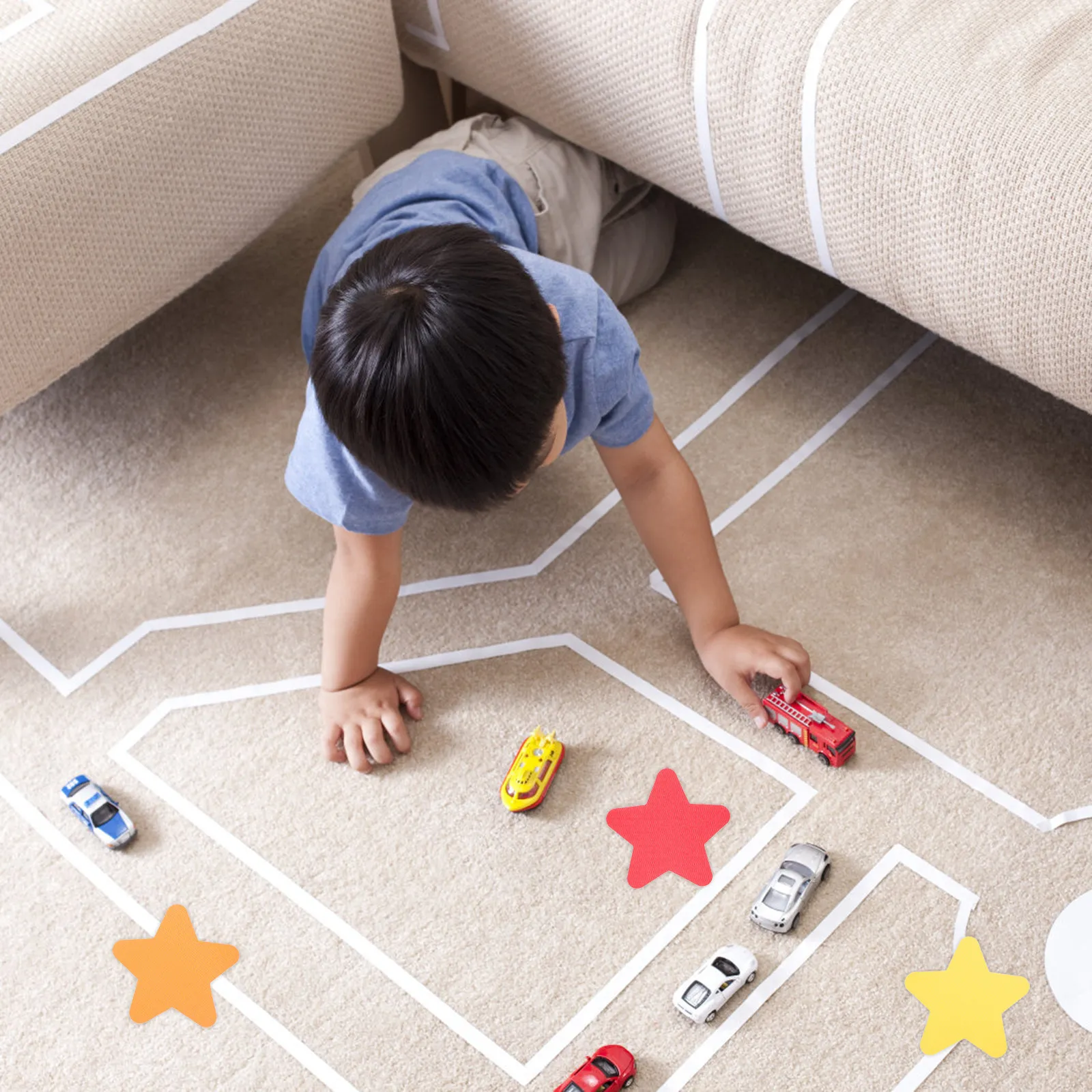 

50Pcs Star Shape Carpet Markers Bright Color Classroom Floor Spots Self Adhesive Floor Tags Educational Marker