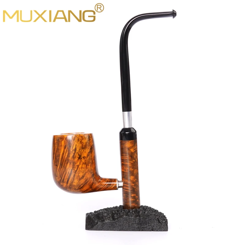 MUXIANG classic Cavalier tobacco wood pipe briar pipe detachable pipe with base