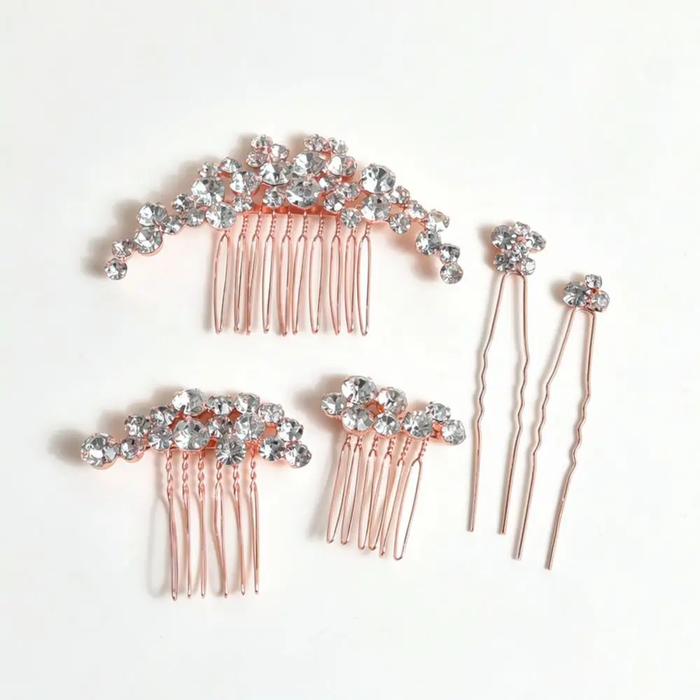 Bridal Headpiece Set Wheat Design Alloy Hair Combs Pins Jewelry Accessories For Weddings Bridesmaids Women Formal Occasion