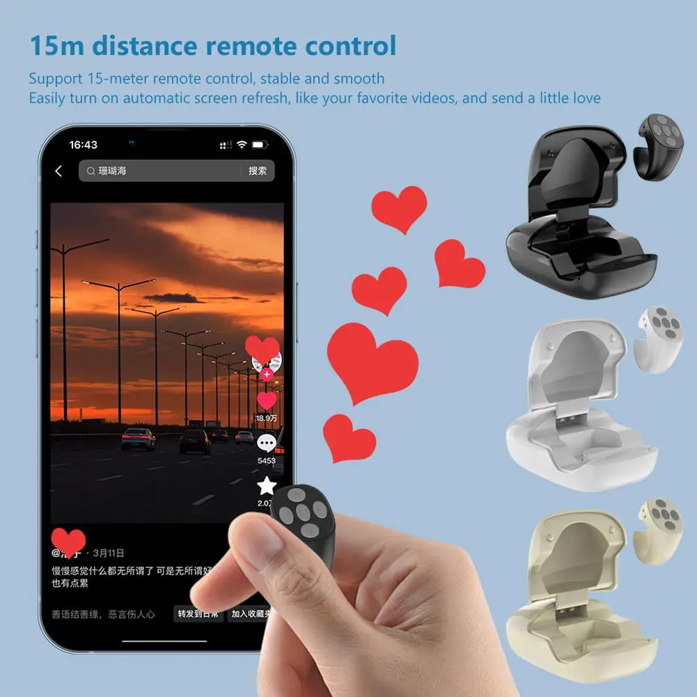 Mobile Phone Bluetooth Remote Control With Charging Selfie Control Holder, Remote Photo , Artifact Controller V1g5