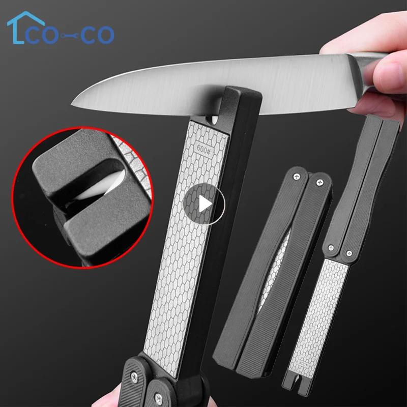 Double Sided Folded Pocket Sharpener Diamond Knife Sharpening Stone Kitchen Tool Professional Grindstone Knife Fast Sharpener