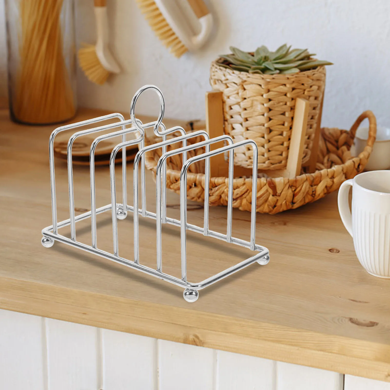 

1pc Bread Rack Shelf Holder for Kitchen Countertop Organizer Toast Stand Loaf Cooling Stainless Steel Storage Multifunctional