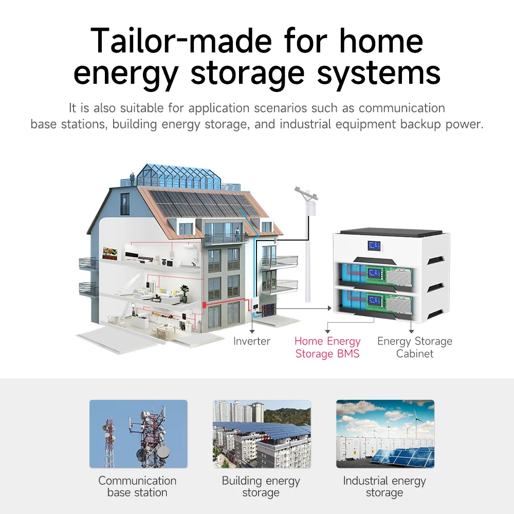 Smart BMS 8S 24V 16S 48V 100A 1A Home Energy Storage Lithium LFP LifePO4 Battery Active Balance Management System BMS