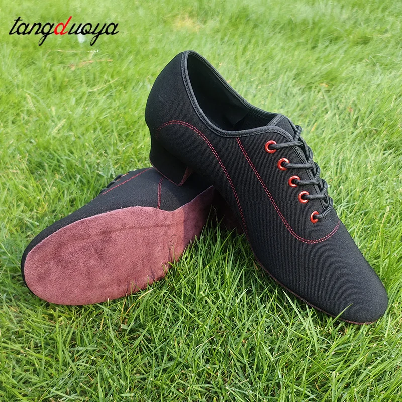 

Мужская обувь для латинских танцев, обувь для учителей на замшевой подошве для взрослых, мужские парусиновые дышащие танцевальные кроссовки на мягкой основе на каблуке-оксформе ﻿