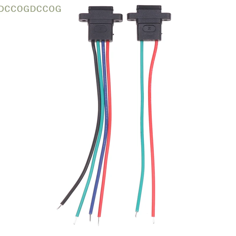 Current Fast Charging port Type-C 2Pin 4Pin Welding Wire Female Waterproof Female Socket Rubber Ring