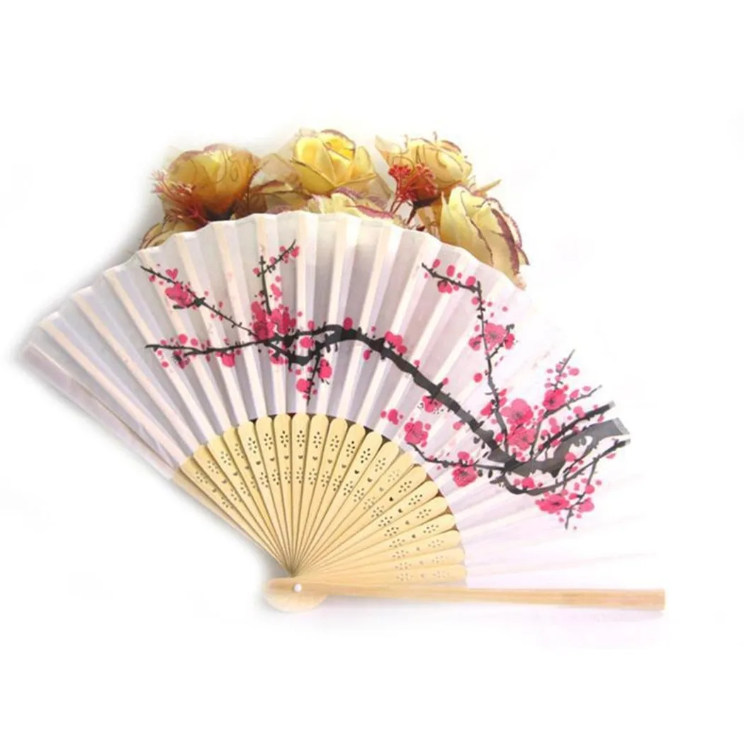 Foldable Cherry Hand Fan Blossom Fans Asian Wedding  Portable Favor Gift Party Reception Delicate Folding Hand Fan Gift Decor