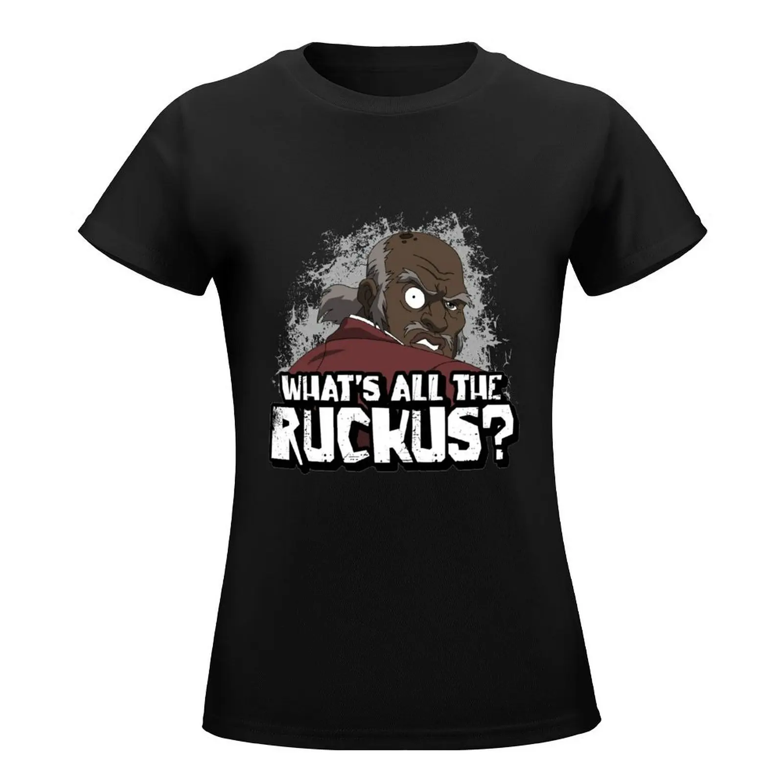 What's all the Ruckus quote The Freeman of The boondocks sitcom camiseta, camisetas de algodón para mujer