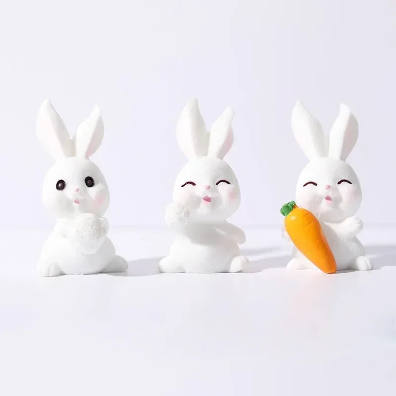 

Figurines Christmas Rabbit Ornaments Aquarium Decoration Fish Landscaping Desk Accessories for Home Decoration Kids Gifts