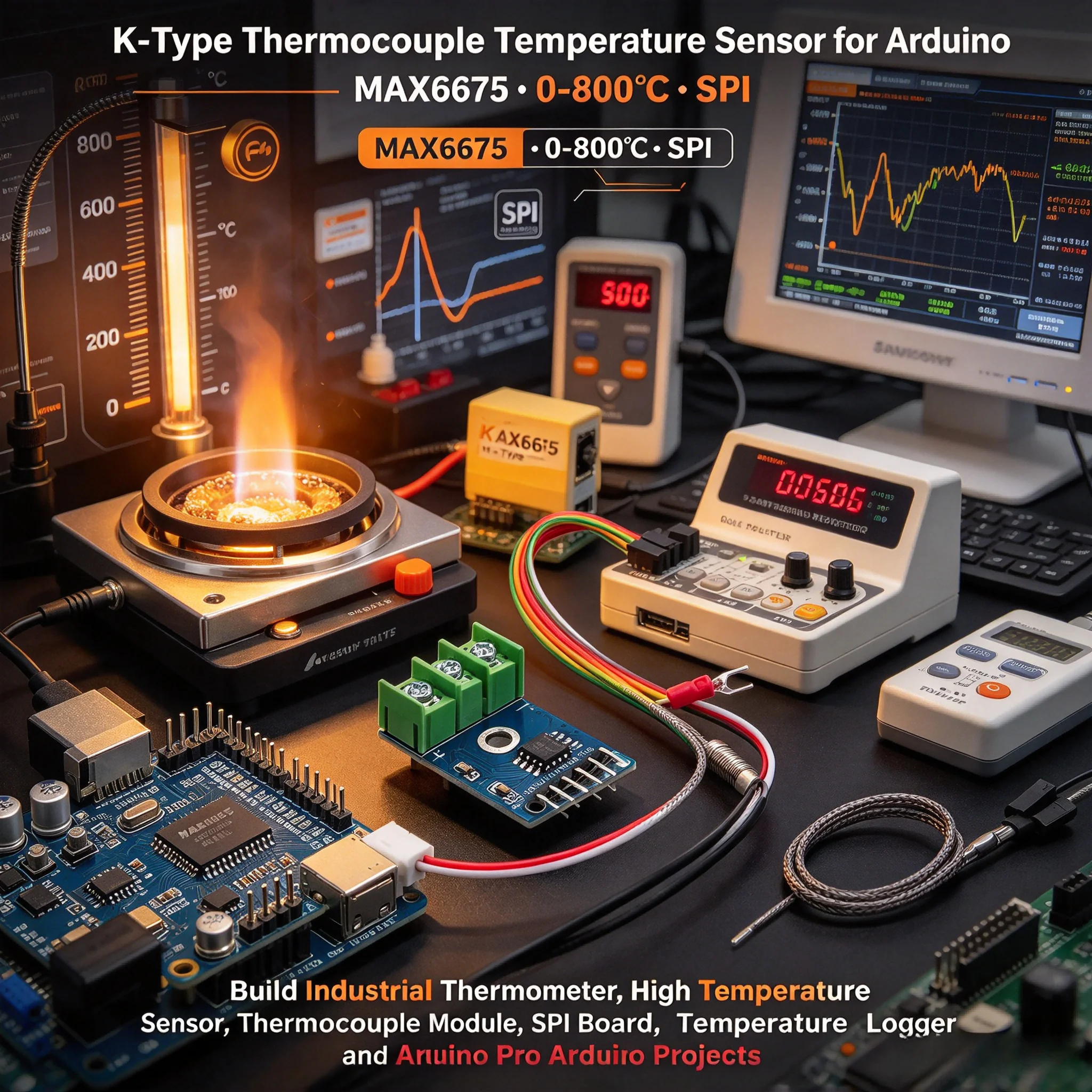 Thermocouple Module K Type - 10Pcs MAX6675 K-Type Thermocouple Temperature Sensor