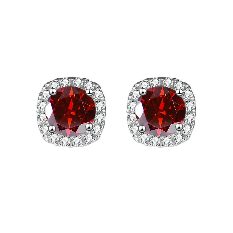 Butterflykiss Champagne Pink Black Moissanite Stud Earrings For Women 100%925 Sterling Silver Sparkling Wedding Jewelry With GRA