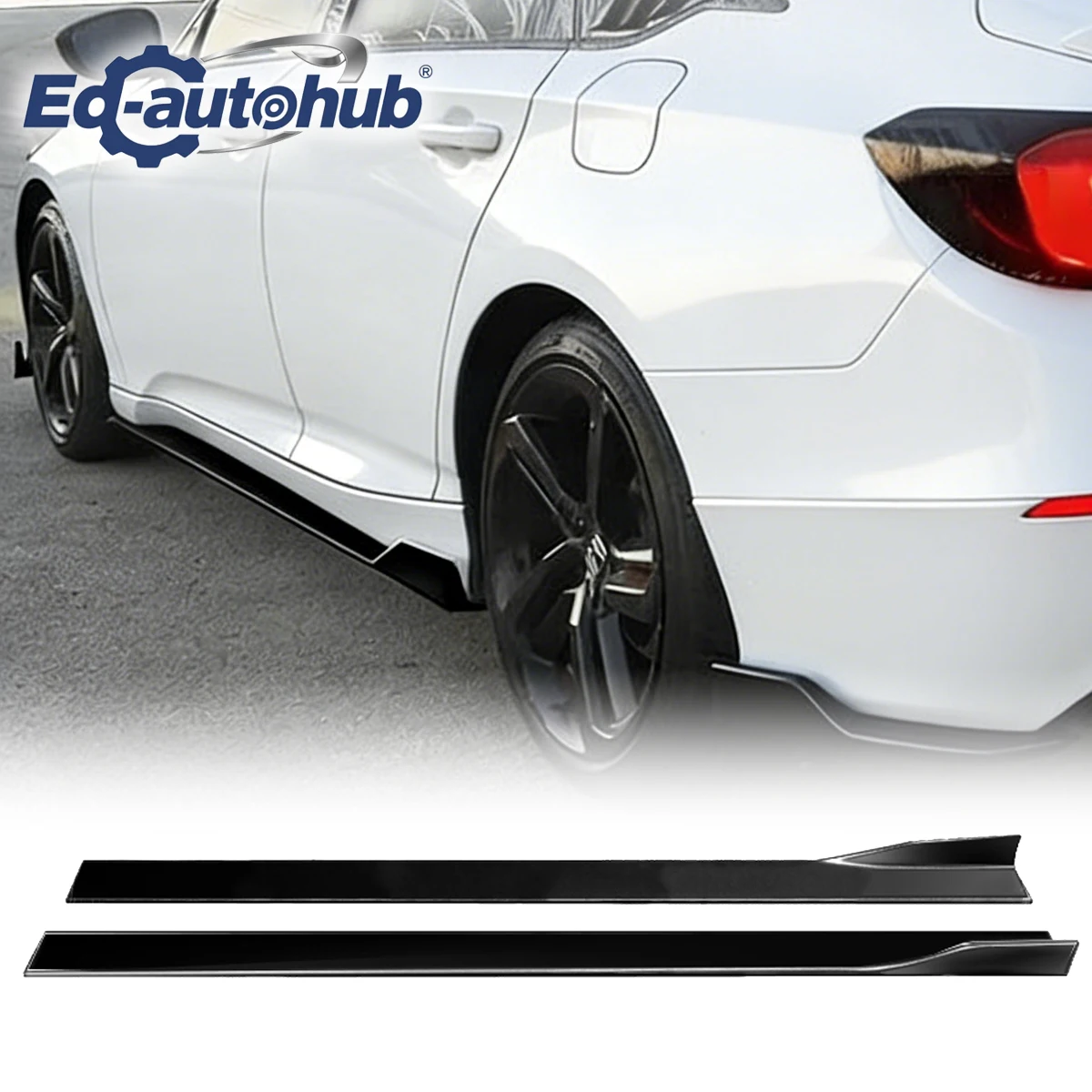 

For Honda Accord 2018-2022 Gloss Black 78.74' Side Skirt Extension Lip Rocker Styling Car Body Kit Accessory