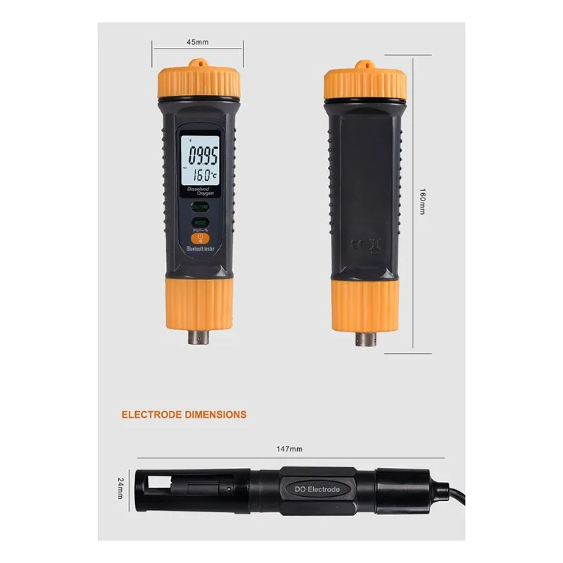 

PZHI-Oxygen Content Detector 0-20Mg/L Bluetooth Tuya Dissolved Oxygen Meter Digital Water Quality Analyzer For Pool Aquarium