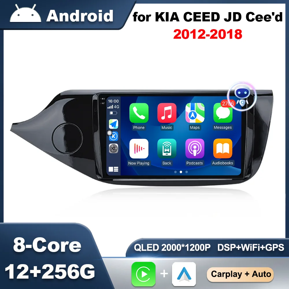 

For KIA CEED JD Cee'd 2012 - 2018 9 inch 2.5D IPS Touch Screen Car Video Multimedia Player GPS Navi Android Intelligent System